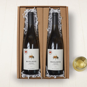 Two Chardonnay Wine Bottles