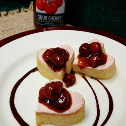 Vanilla Bean Cake with Mascarpone Cherry Glaze