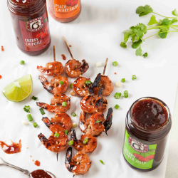 Cherry Chipotle Shrimp Skewers