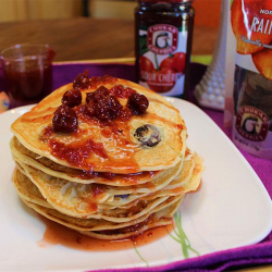 Cherry Pancakes with Cherry Syrup