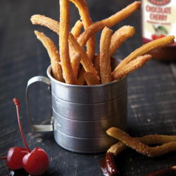 Chocolate Cherry Dipped Churros