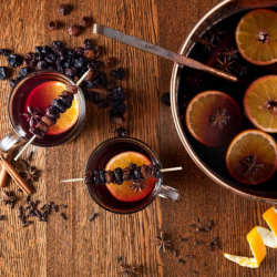 Mulled Wine with Dried Cherries