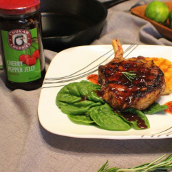 Cherry Pepper Jelly Glazed Pork Chop