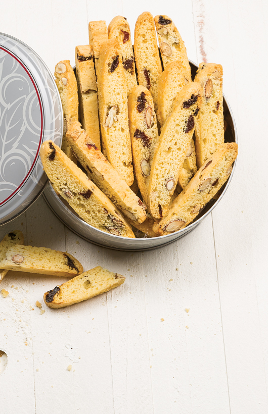 Almond Cherry Biscotti Tin